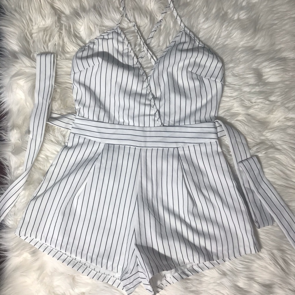 Striped playsuit